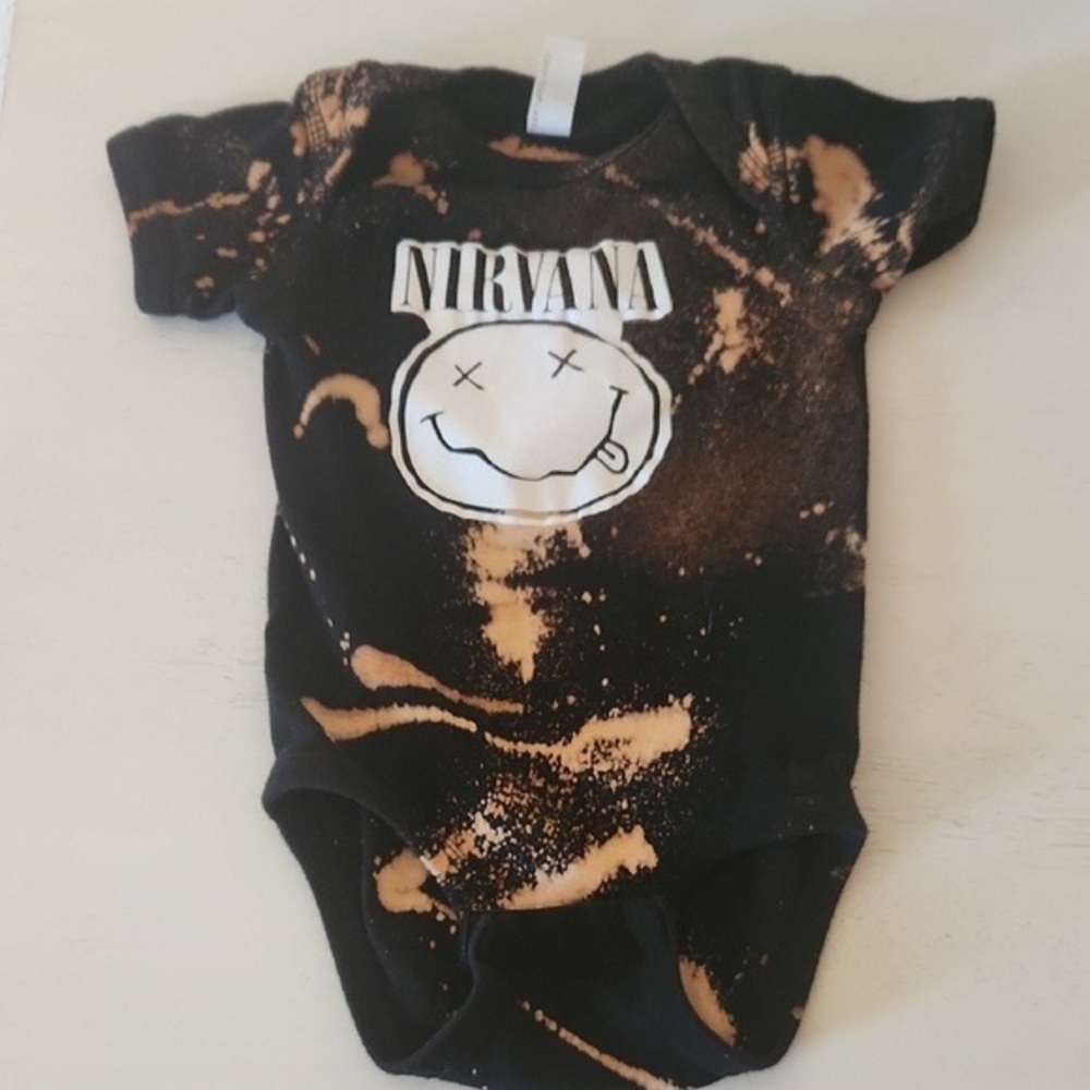 NIRVANA Black and Tan Kids Bodysuit